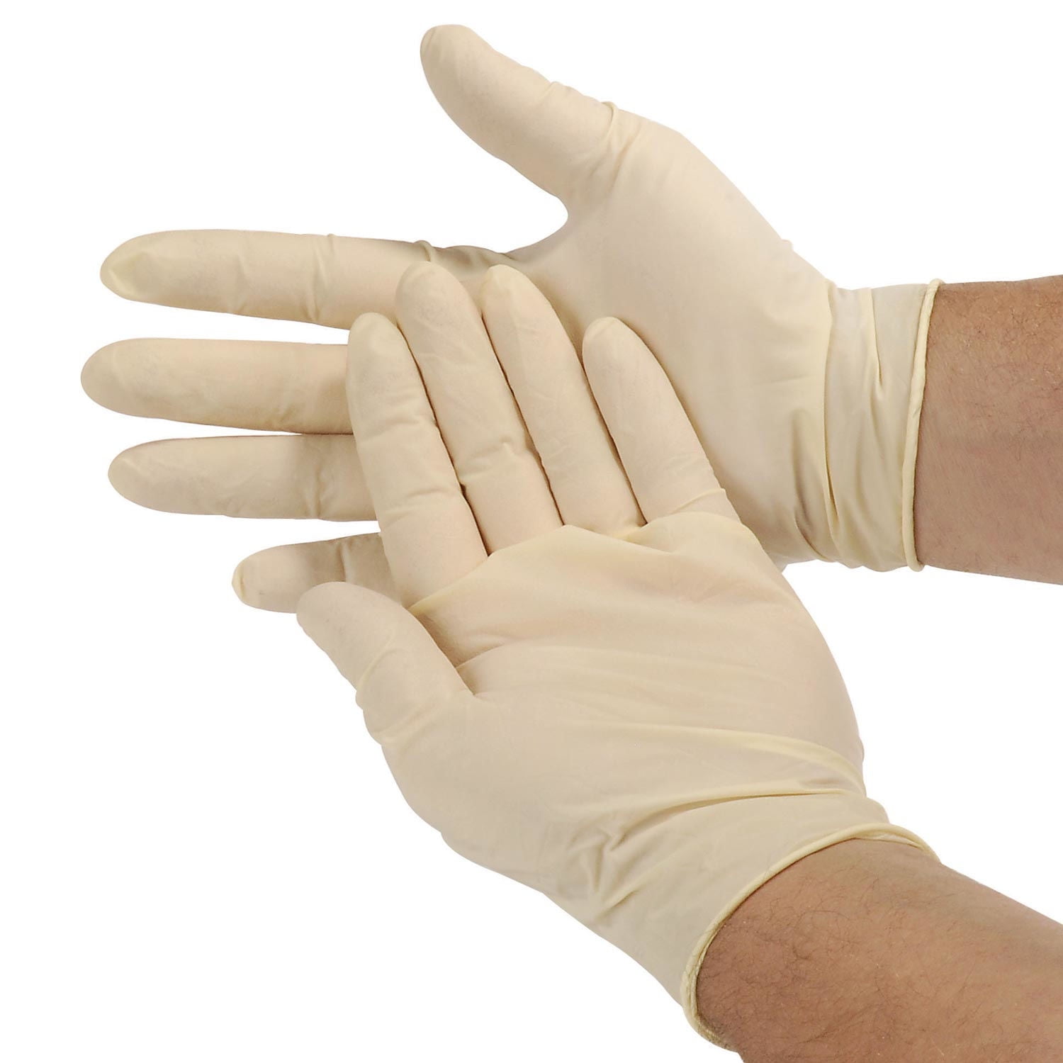Powder-Free Disposable Latex Gloves, Large, White, 100/Box