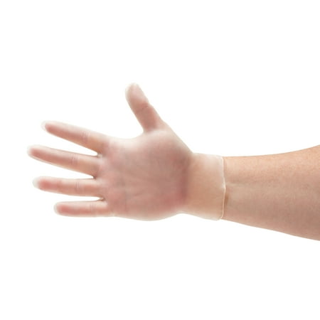 Powder-Free Vinyl Disposable General Purpose Gloves, Clear, Large, 5 Mil, 100/Box, 10 boxes