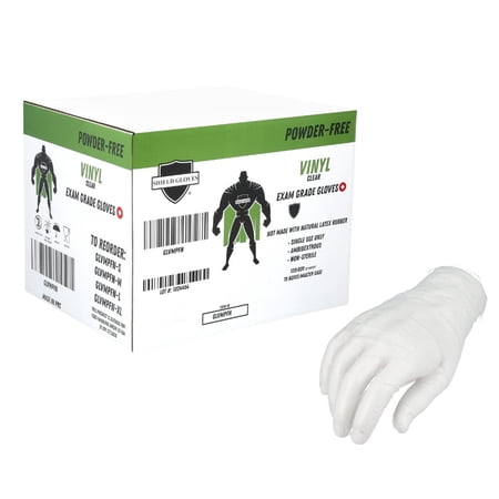 Powder-Free Vinyl Exam Disposable Gloves, Clear, 5 Mil, Small, 100/Box, 20 Boxes