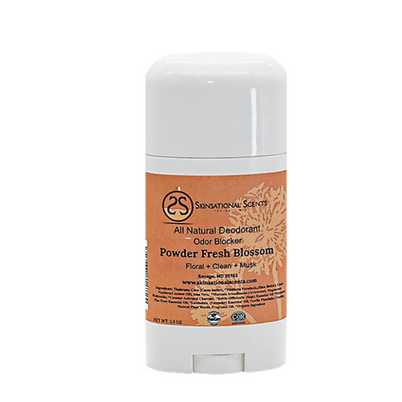 Powder Fresh Blossom All-Natural Deodorant No Baking Soda No Aluminum for women : By Skinsational Scent Powder Fresh Blossom
