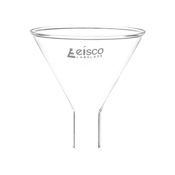 Powder Funnel, 100mm - 60 Angle - Plain Stem - Borosilicate Glass - Eisco Labs