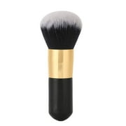 Powder Makeup Brush, Flat Kabuki Brush, Single Large Makeup Brush Soft Face Mineral Powder Foundation Brush Blush Brush for Blending Makeup, Black & Gold
