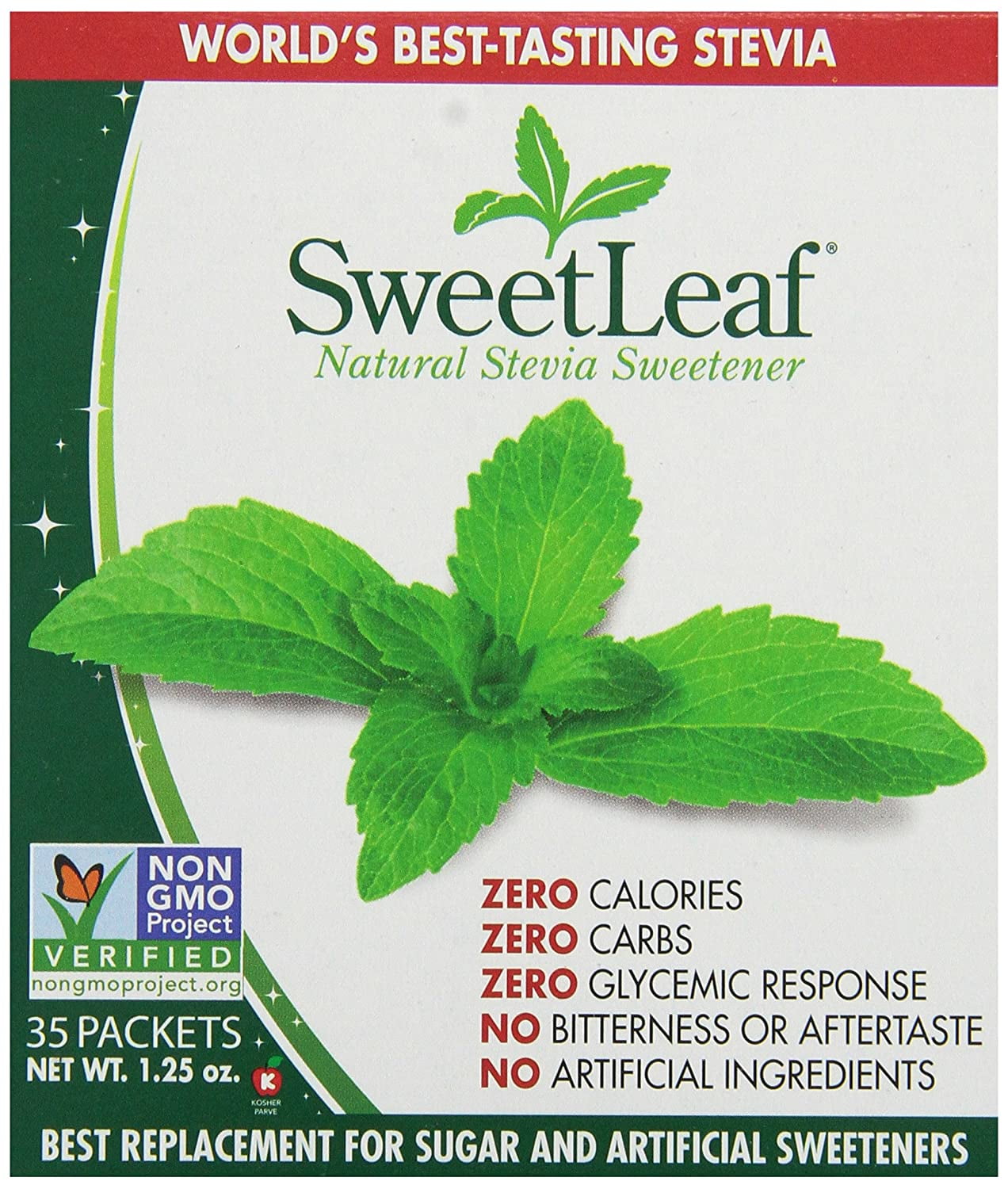 Powder Packets Zero Calorie Sweetener with Leaf Extract, No