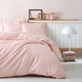 thumbnail image 1 of Powder Pink Satin Duvet Cover Set, 100% High Quality Turkish Cotton Queen Size Set, 1 Duvet Cover, 1 Fitted Sheet and 2 Pillowcases, Hypoallergenic, Breathable, Satin Bedding Set, Machine Washable, 1 of 6