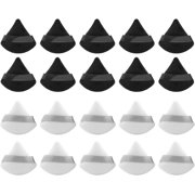 Powder Puff, 20 Pack Triangle Powder Puff with Strap, Reusable Pure Cotton Powder Puff Wedge Shape Makeup Puff for Contouring, Under Eyes, Corners, Loose Powder Body Powder Daily Makeup Tool