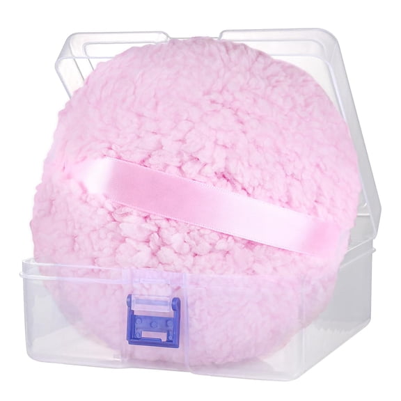 Powder Puff, 6'' Body Powder Puff and Container,Fluffy Soft Extra Large Powder Puff for Body Powder,Pink