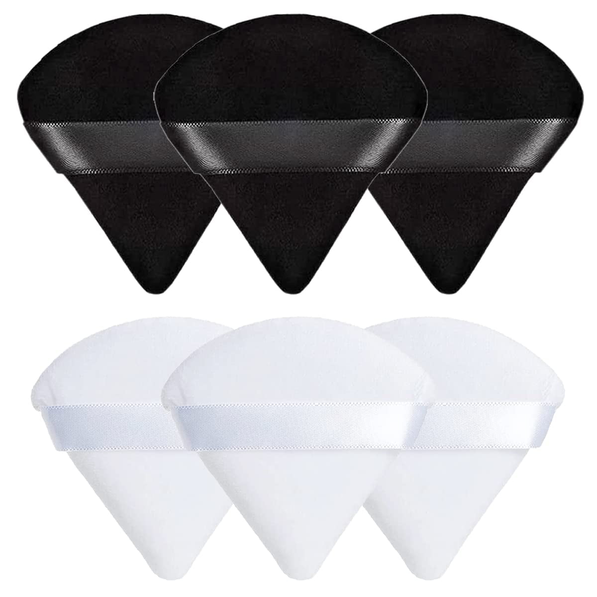 Powder Puff,6 Pieces Reusable Washable Powder Puff Face Soft Triangle ...
