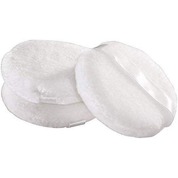 Powder Puff Large Velour Body Makeup Puffs with Satin Ribbon, 4 in., 6 Pieces