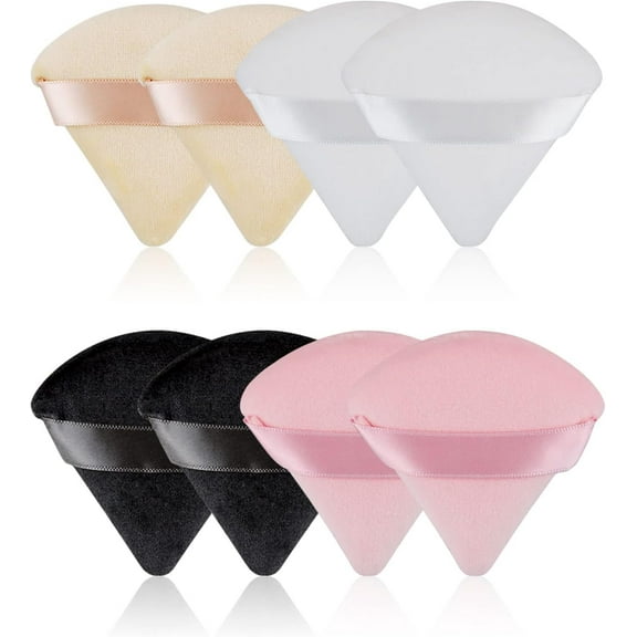 Powder Puff Set, Cotton Triangle Loose Powder Puffs, Cosmetic Power Puff, Cosmetic Foundation Beauty Sponge Dry Makeup Tool (8Pcs)