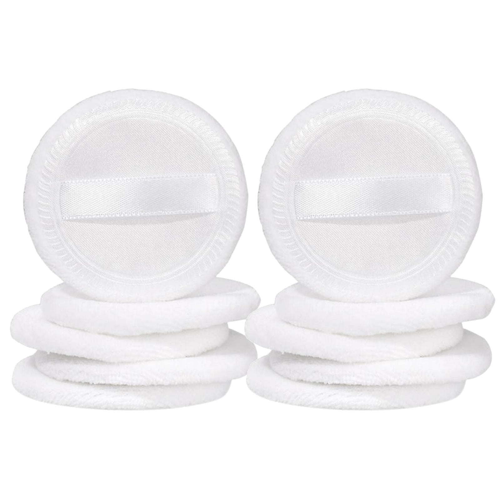 Powder Puff Set for Face Makeup Tools Round Compact Applicators for Beauty Routine,2.36 in,White10 Packs