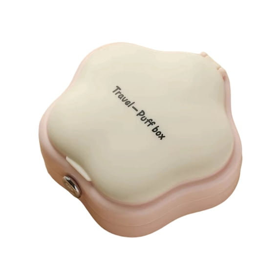 Powder Puff Storage Case, Breathable Makeup Sponge Container with Mirror Dust-proof Travel Cosmetic Box for Students and Daily Beauty, Pink