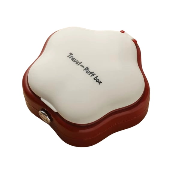 Powder Puff Storage Case, Breathable Makeup Sponge Container with Mirror Dust-proof Travel Cosmetic Box for Students and Daily Beauty, Red
