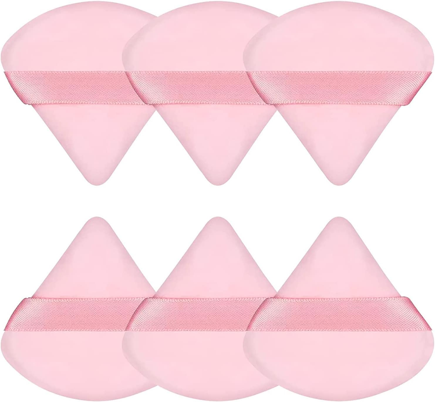 Powder Puff, Triangle Makeup Puff 6 Pcs, Washable Velvet Powder Puff, Soft Powder Sponge with