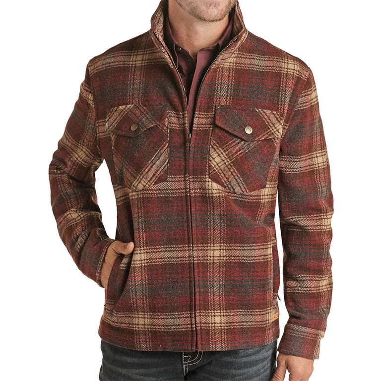 Powder River Outfitters® Men's Burgundy Wool Coat Jacket