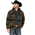 thumbnail image 1 of Powder River Outfitters Men's By Panhandle Wool Multicolor Zip Snap Jacket Dark Brown Medium, 1 of 4