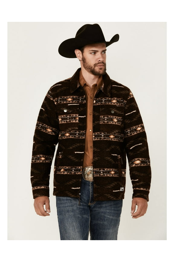 Men's Southwestern Print Berber Zip Jacket - DM92C04072 Medium US