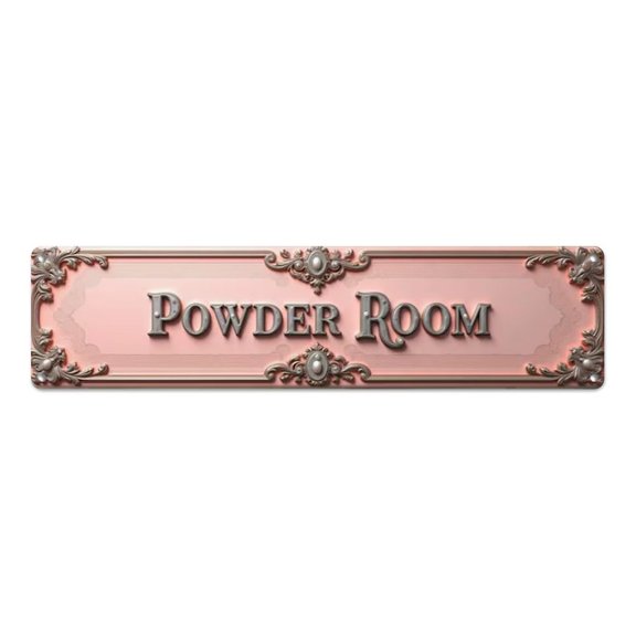 Powder Room Tin Sign Vintage Metal Poster Living Room Bar Man Cave Home Wall Art Decor 4x16inch