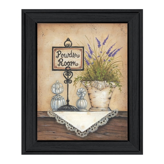 Powder Room by Mary Ann June Framed Print Wall Art Wood Multi-Color