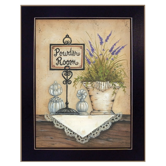Powder Room by Mary Ann June Framed Print Wall Art Wood Multi-Color