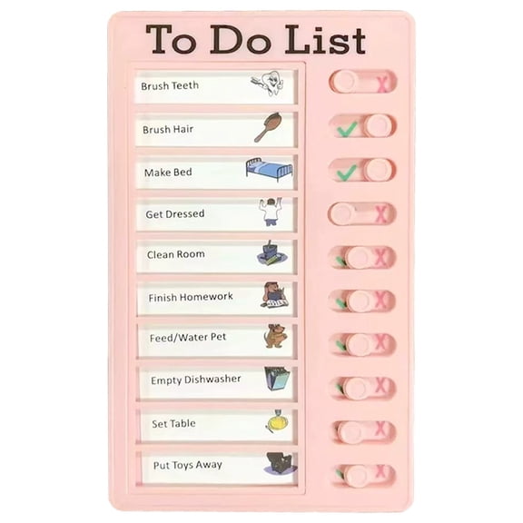 Powder Self Discipline Check In Device, Chore Board for Adults To Do List, RV Checklist Board Portable Chores for Multiple Kids, Detachable Plastic DIY Message, Great for Summer Travel