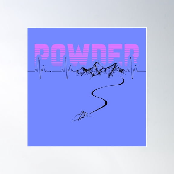 Powder Skiing Poster Wall Art, Modern Wall Decor, 30x30 UNFRAMED
