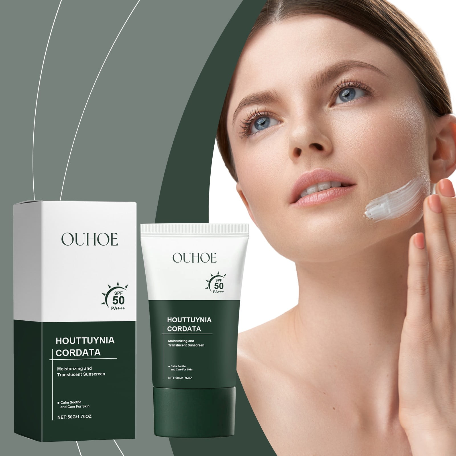 Powder Sunscreen, Heartleaf Silky 50+ PA+++ Facial Moisturizing and