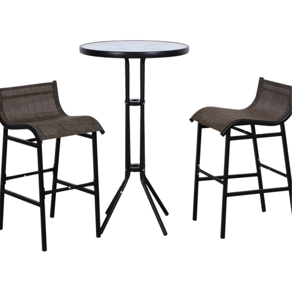 Powder - coated Steel Frame 3 Piece Set | Great for Outdoor Gatherings and Indoor Use | Guarantee Durability Season after Season