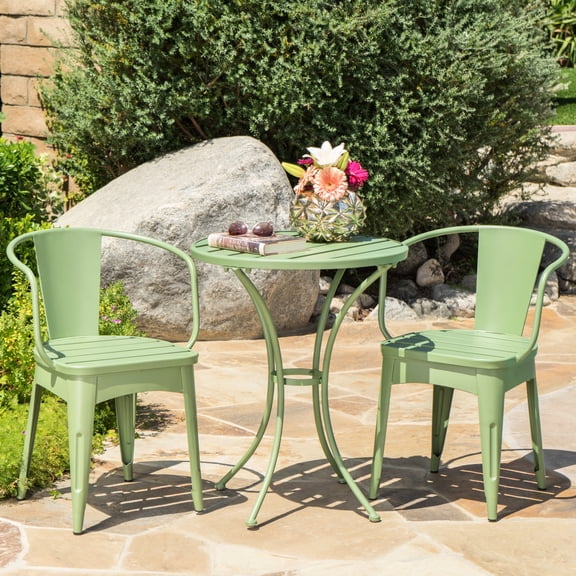 Powder-coated iron, long-lasting / 3-piece outdoor bistro set