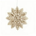 thumbnail image 1 of Powdered Gold Snowflake Ornaments, Double-Sided Hollow Plastic Christmas Tree Decorations, Glittering Holiday Scene Setup(Khaki), 1 of 6