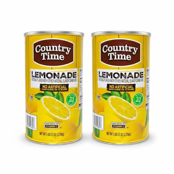 Powdered Lemonade Drink Mix, Lemon Flavor, Resealable Canisters with Measuring Scoop, 5 lb Each, 2 Pack, 10 lb Total