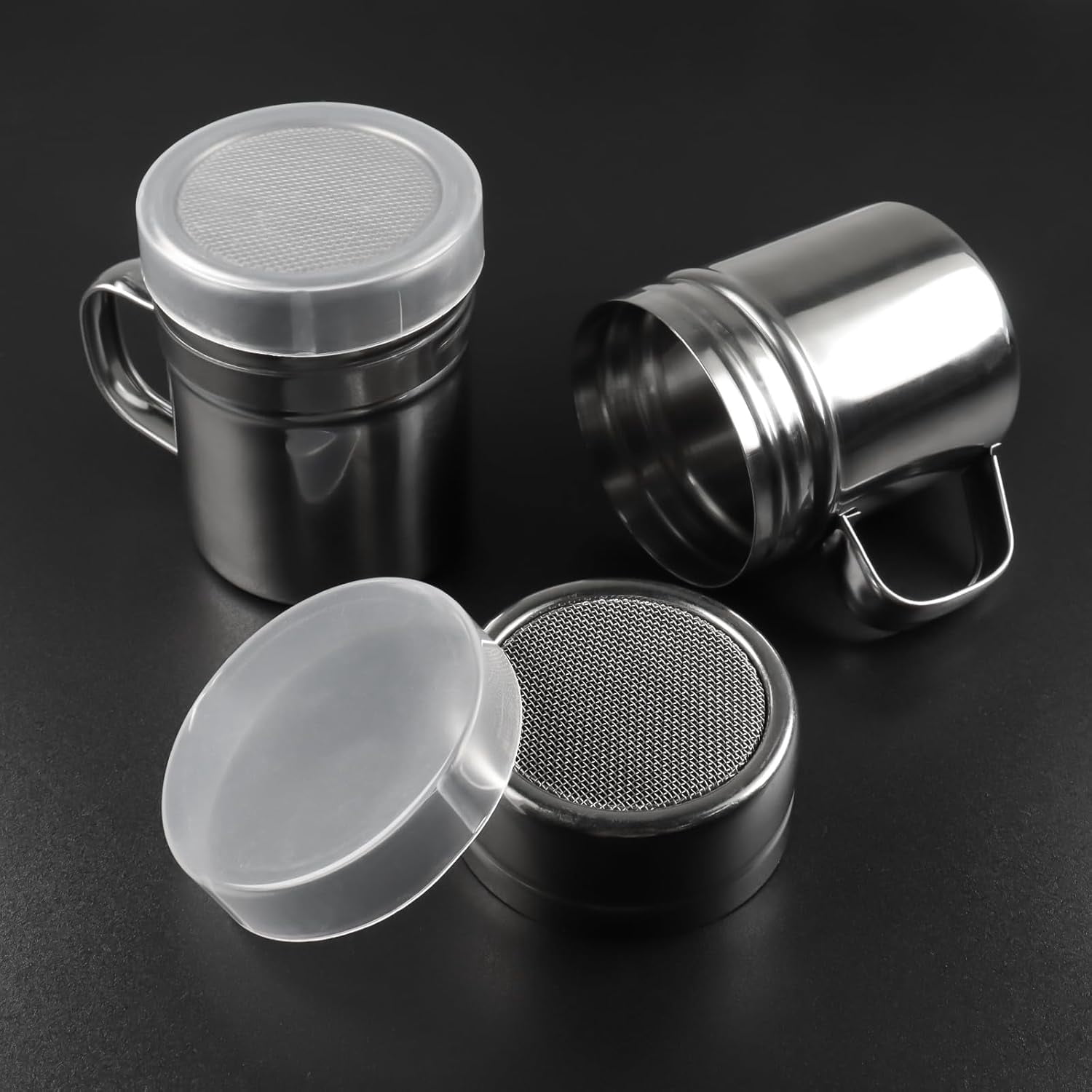 Shacker Powder Powdered Sugar Shaker Duster with Handle, Stainless Steel Fine Mesh ...