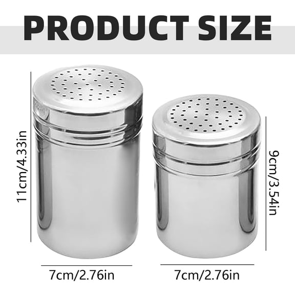 Powdered Sugar Shaker Duster with Handle Shakers for Coffee Bars Mesh Duster