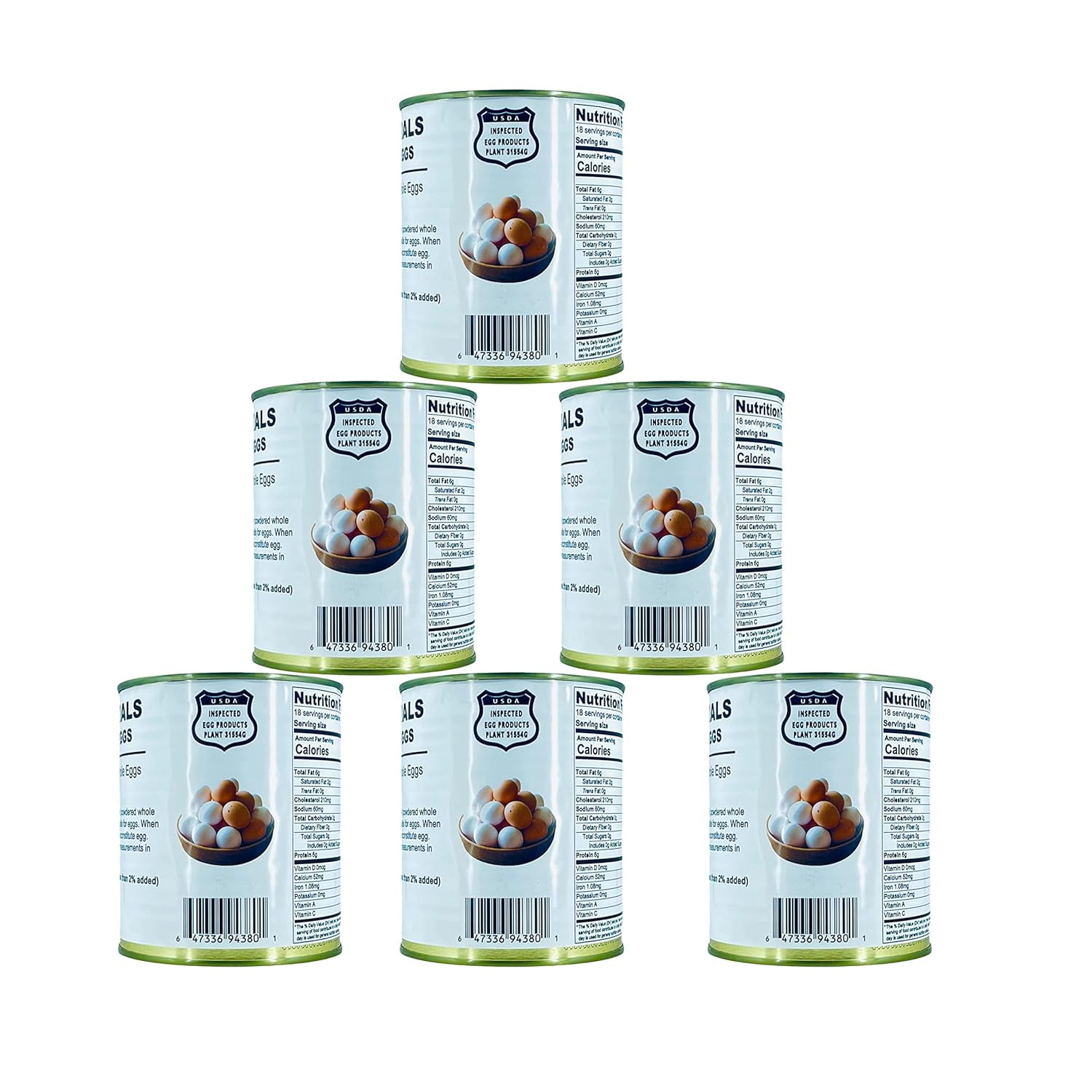 Powdered Whole Eggs 1 HalfCase/6 Cans Long erm Sorage (10 years