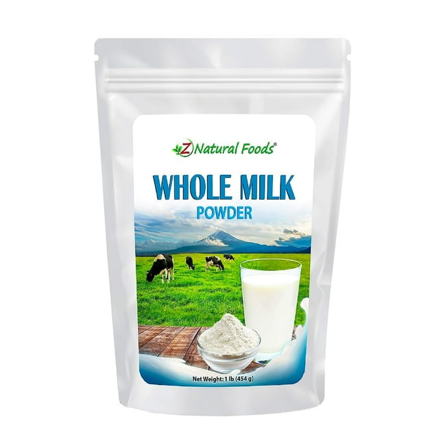 Z Natural Foods Whole Milk Powder, Nutrient Rich, Dry, Self Stable, Healthy, Gluten Free, Non