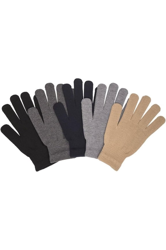 Powear Club Men's Winter Knit Magic Gloves 6 Pairs