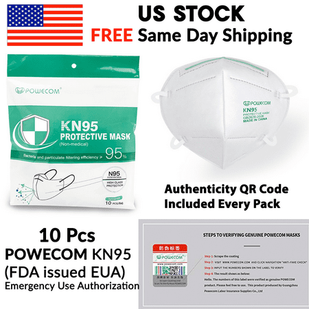 Powecom Black | White KN95 Protective Face Mask Respirator K-N95 ?GB2626-2019