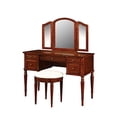 thumbnail image 1 of Powell 3-Piece Vanity, Mirror and Bench Set, Cherry, 1 of 11