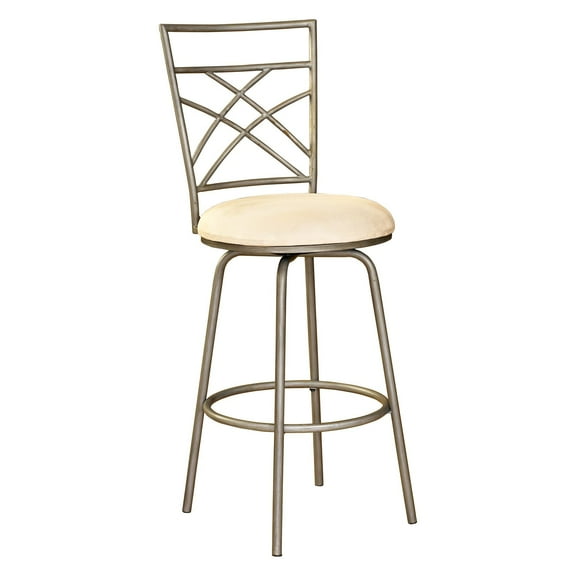Powell 30-in. Antique Gold Accented Pewter Bar Stool