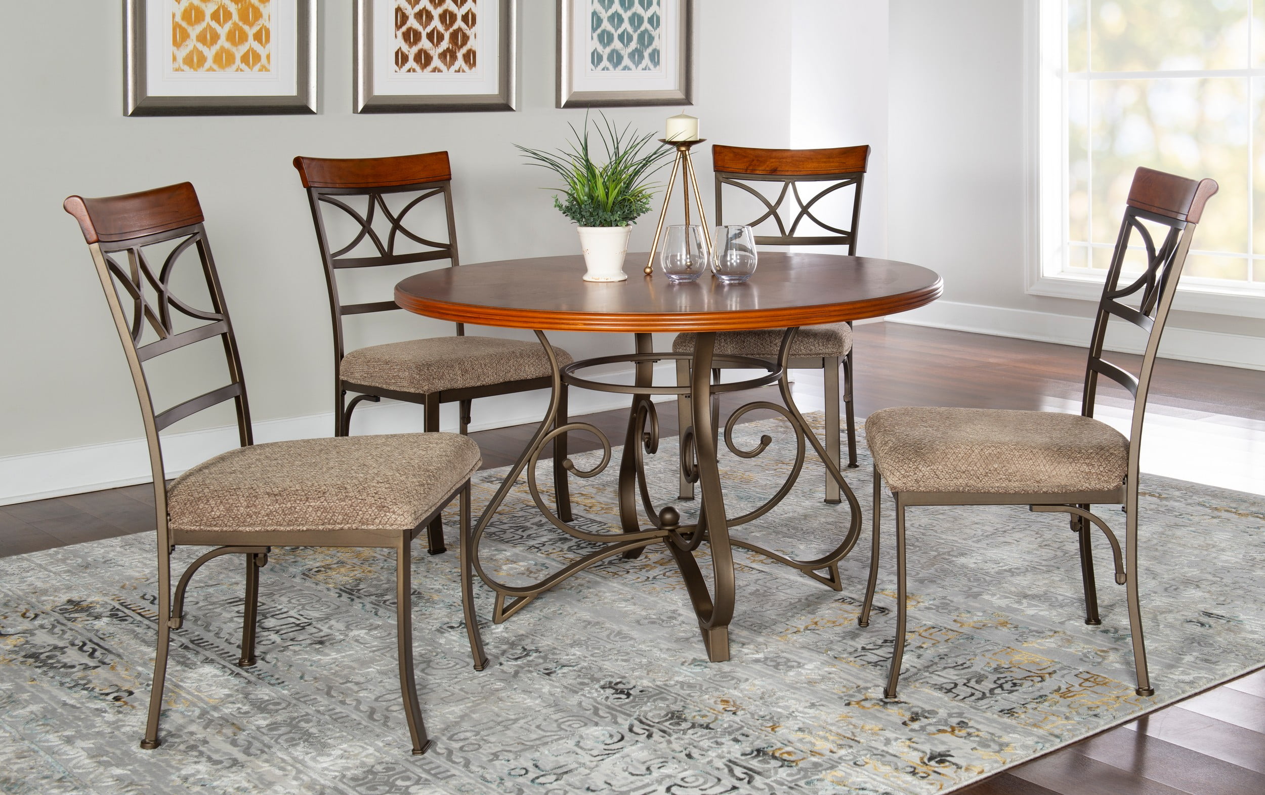 Powell Piece Hamilton Dining Set, Cherry (Table and Dining