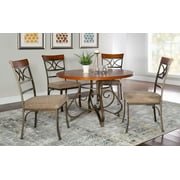 Powell 5 Piece Hamilton Dining Set, Cherry Table and 4 Dining Chairs