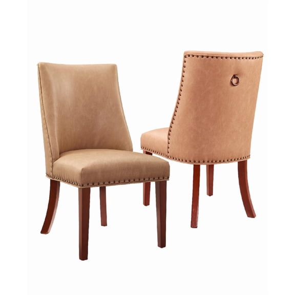 Powell Adler Upholstered Dining Chairs - Espresso with Gray - Set of 2