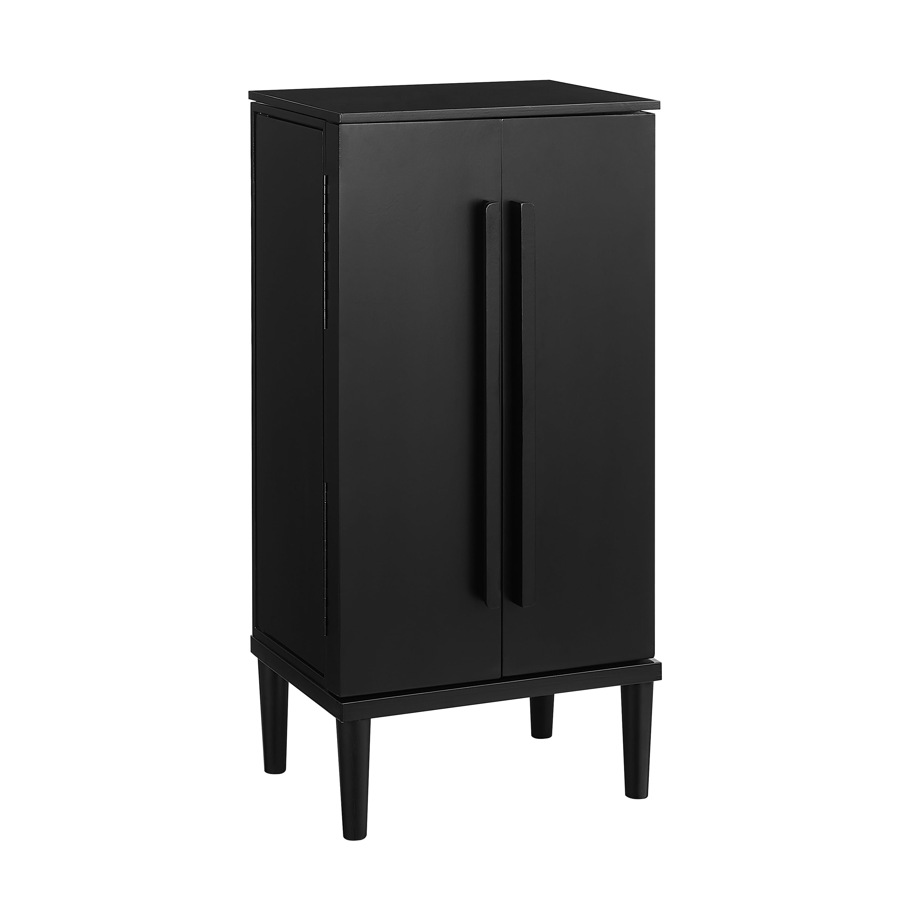 Powell Alicent Free Standing Jewelry Armoire with Hidden Mirror, Black