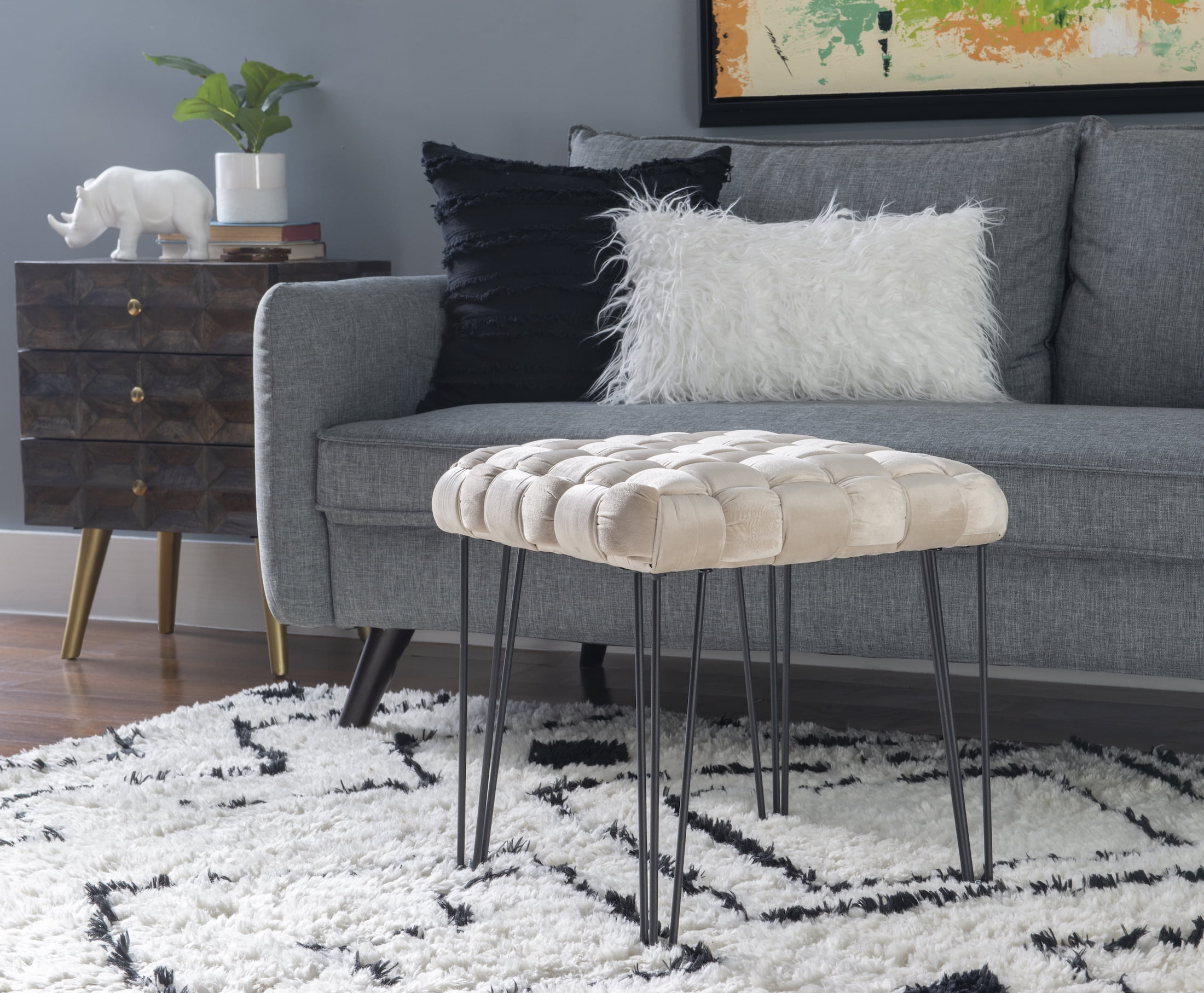 Hairpin leg ottoman outlet