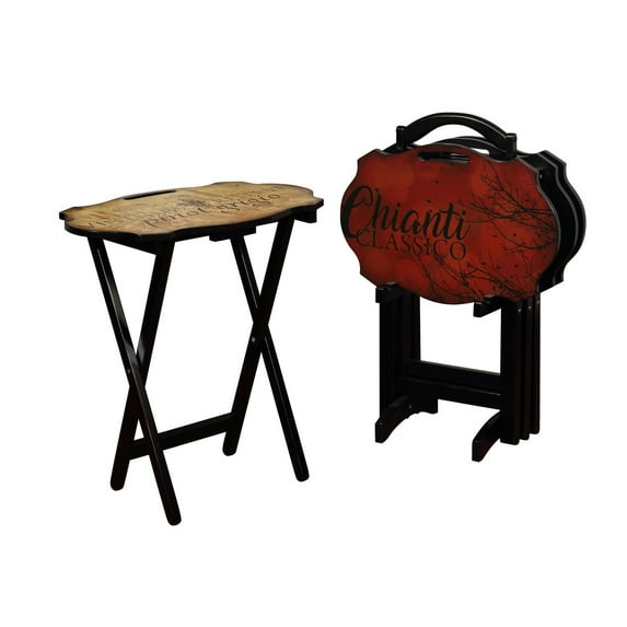 Powell Arbor Tray Table Set, Black