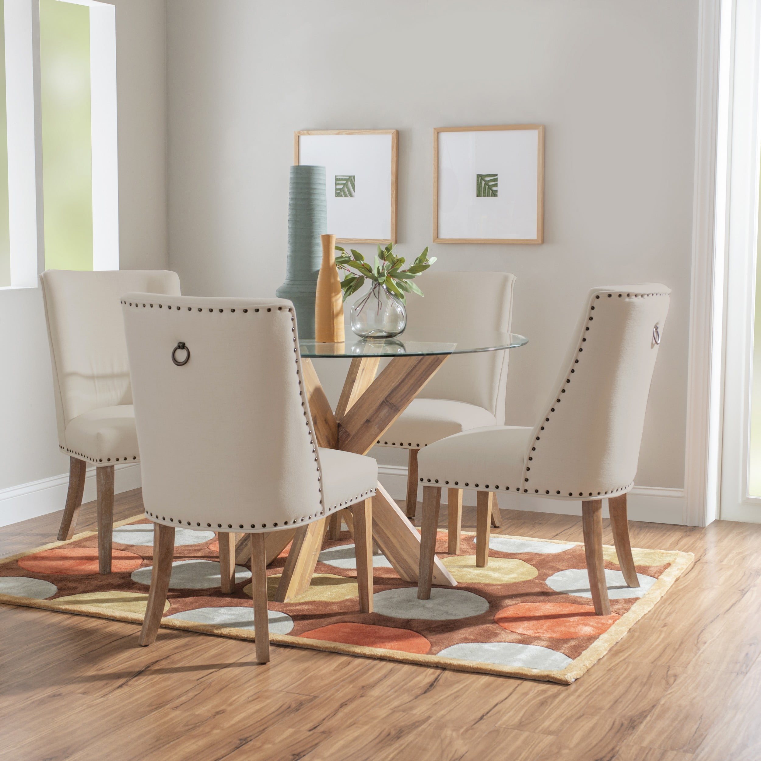 Powell Augusta 5-Piece Dining Set, Natural/Natural