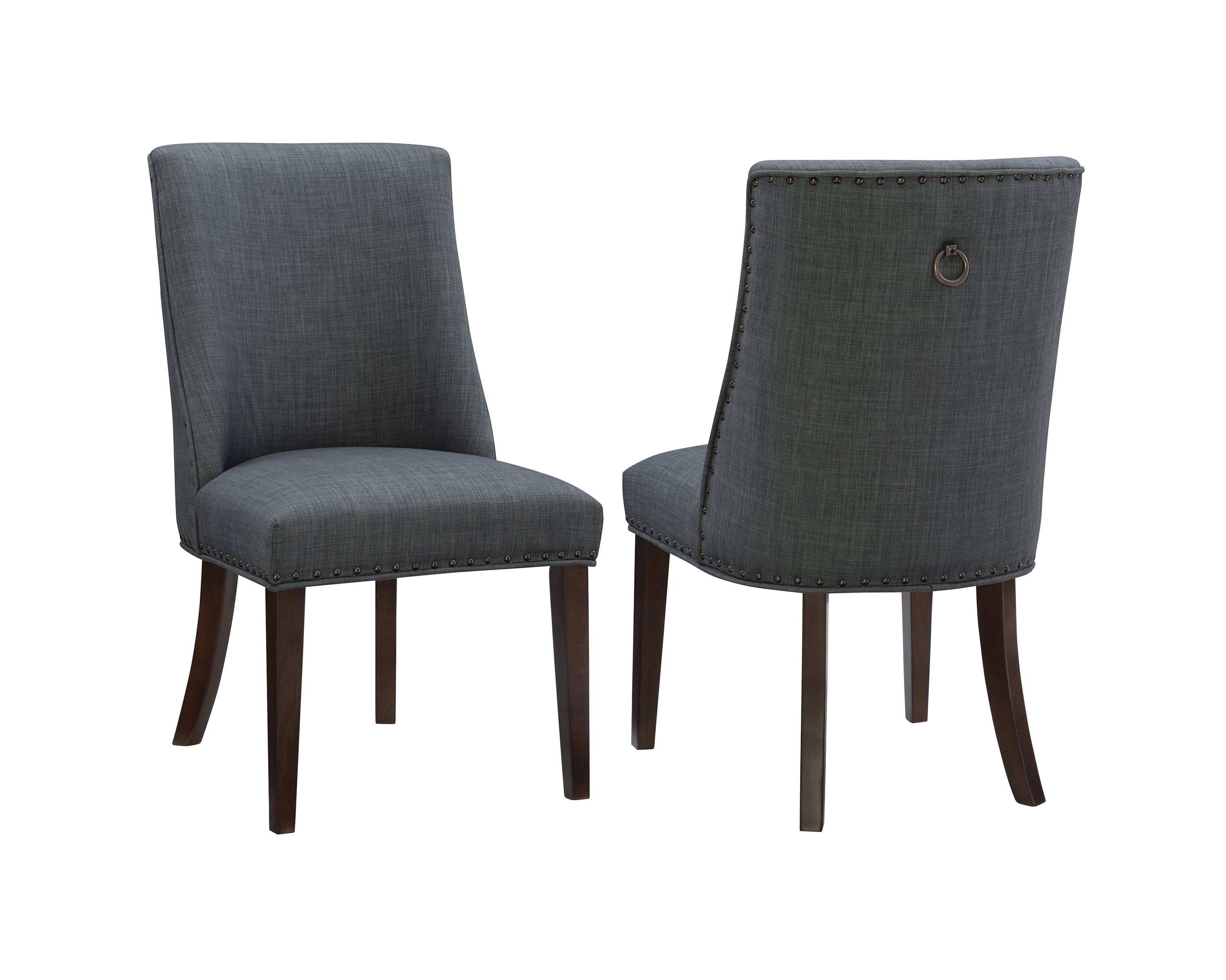 Powell Augusta Upholstered Dining Chair, Set of 2, Espresso with Gray