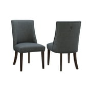 Powell Augusta Upholstered Dining Chair, Set of 2, Espresso with Gray