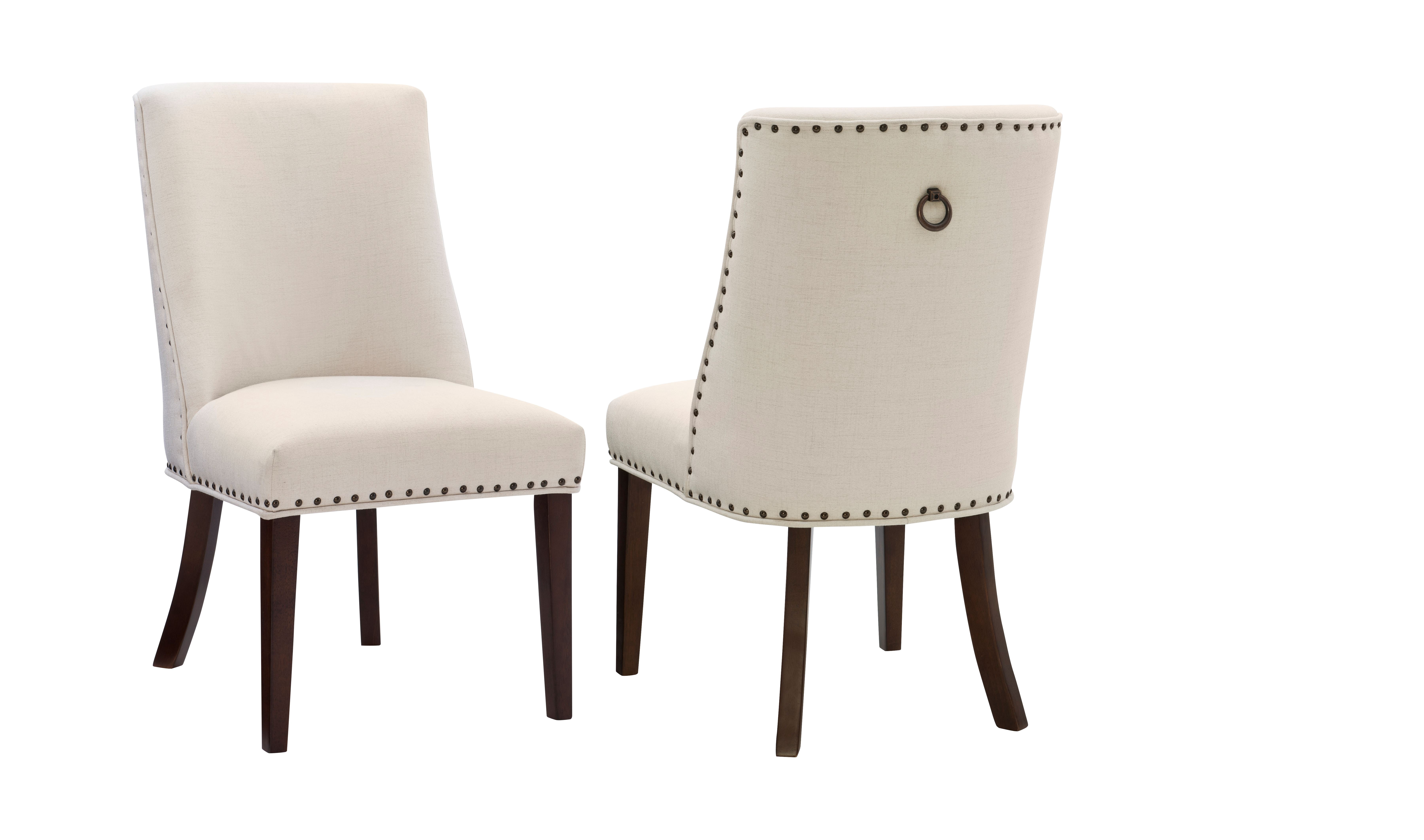 Powell Augusta Upholstered Dining Chair, Set of 2, Espresso and Natural
