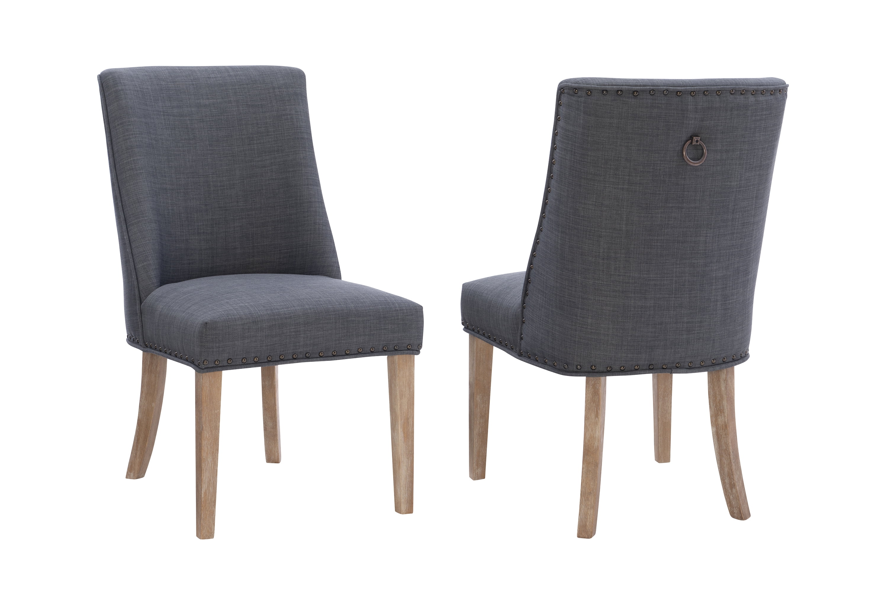 Powell Augusta Upholstered Dining Chair, Set of 2, Natural with Gray