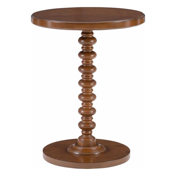Powell Aurora Round  Pedestal Side Table - Hazelnut